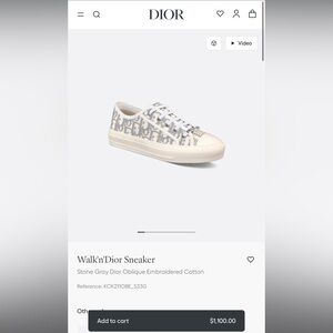 Dior Walk'n'Dior Sneaker in Gray and Cream